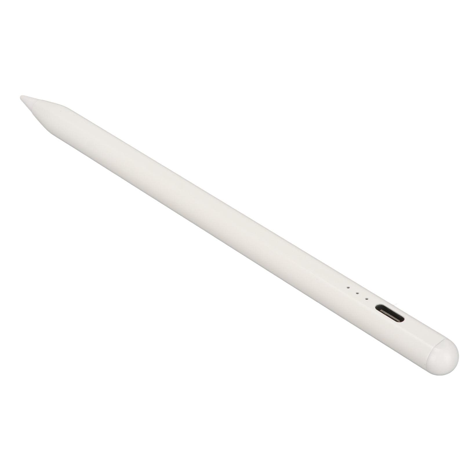 Tablet Stylus Type C Magnetic Safe Fast Palm Rejection Tilt Sensitive LED Indicator Stylus for IOS white