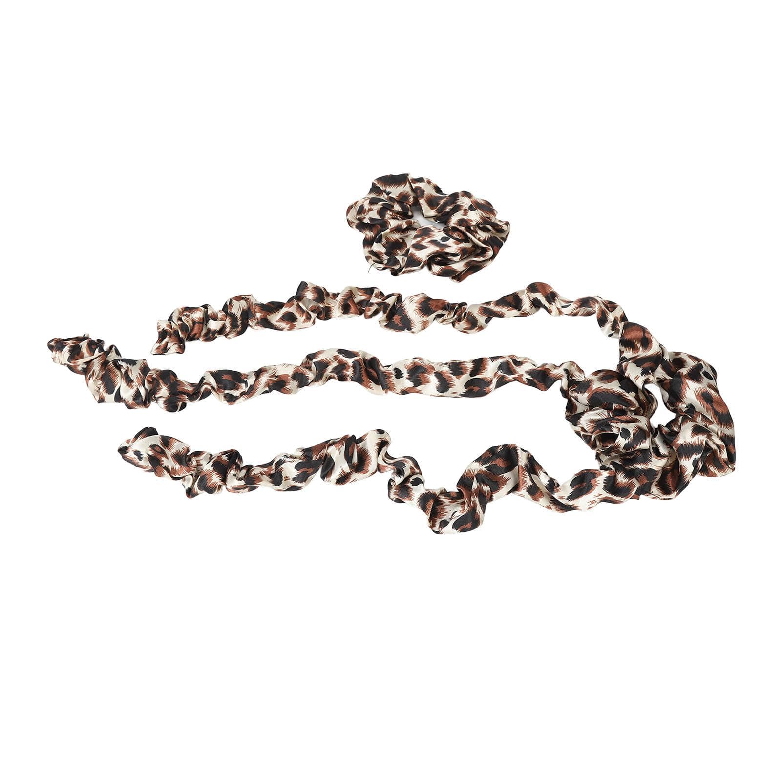 Heatless Hair Curler With Scrunchie Heatless Curling Rod Headband Sleeping Hair Rollers Styling leopard print