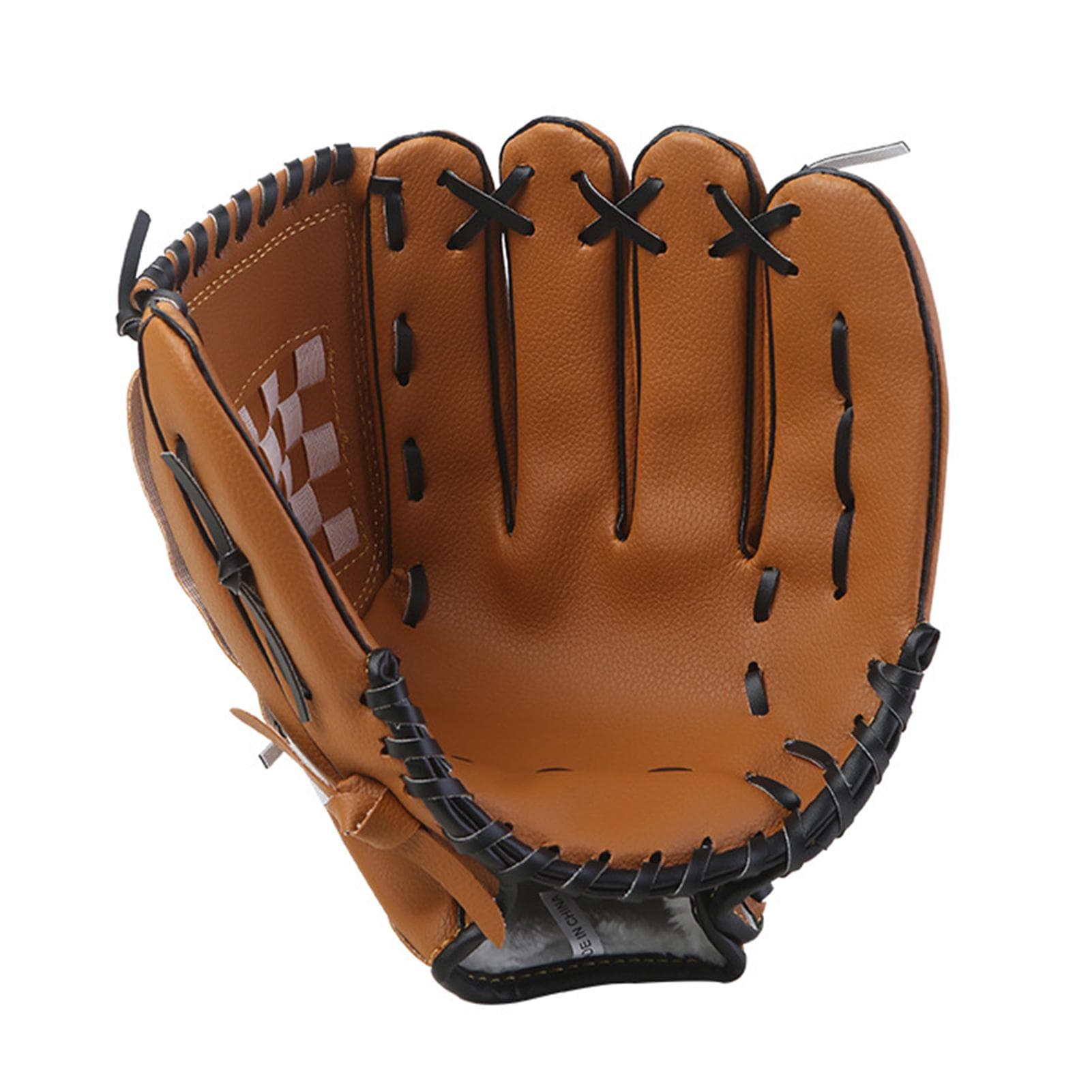 10.5/11.5/12.5 Inch Outdoor Sport Baseball Glove for Kids Youth Adults Left Hand Baseball Practice 12.5 inch black/brown