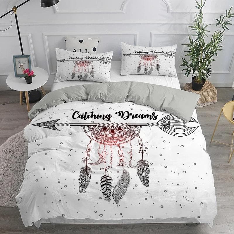 Dream Catcher Bedding Set Elegant Bohemian Duvet Cover Queen Twin Full Ethnic Quilt Cover Single Double King Comforter Bed Cover 228X228cm-3pcs