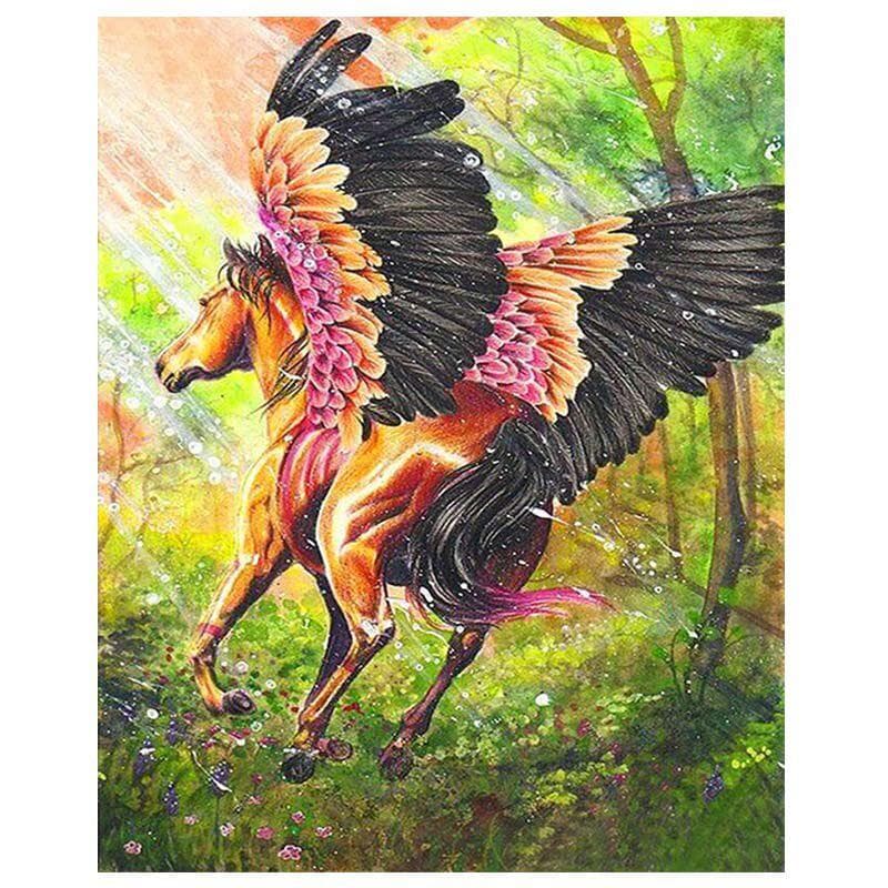 Diamond Embroidery Diamond Painting Cross Stitch Cartoon Fly Horse Landscape Home Paintings Crafts 20X30CM