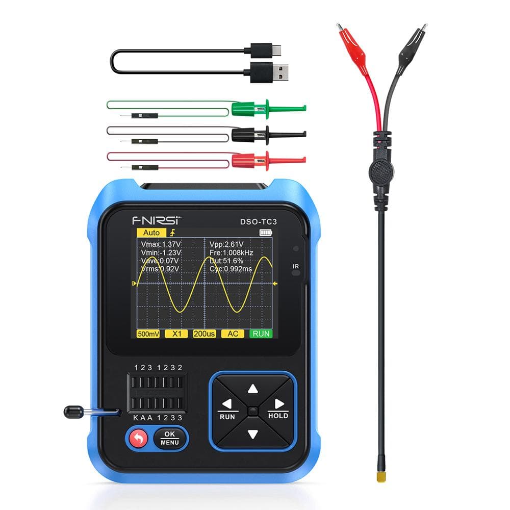 3in1 Digital Oscilloscope Transistor Tester Function Signal Generator Meter Handheld Oscilloscope standard configuration multicolour