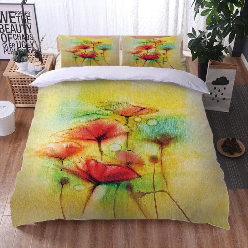 Sets For Children 3D Colourful Flowers Bed Duvet Cover Set Queen Twin Size Bedding Set Single King Soft Polyester Quilt Cover W90xL190cm