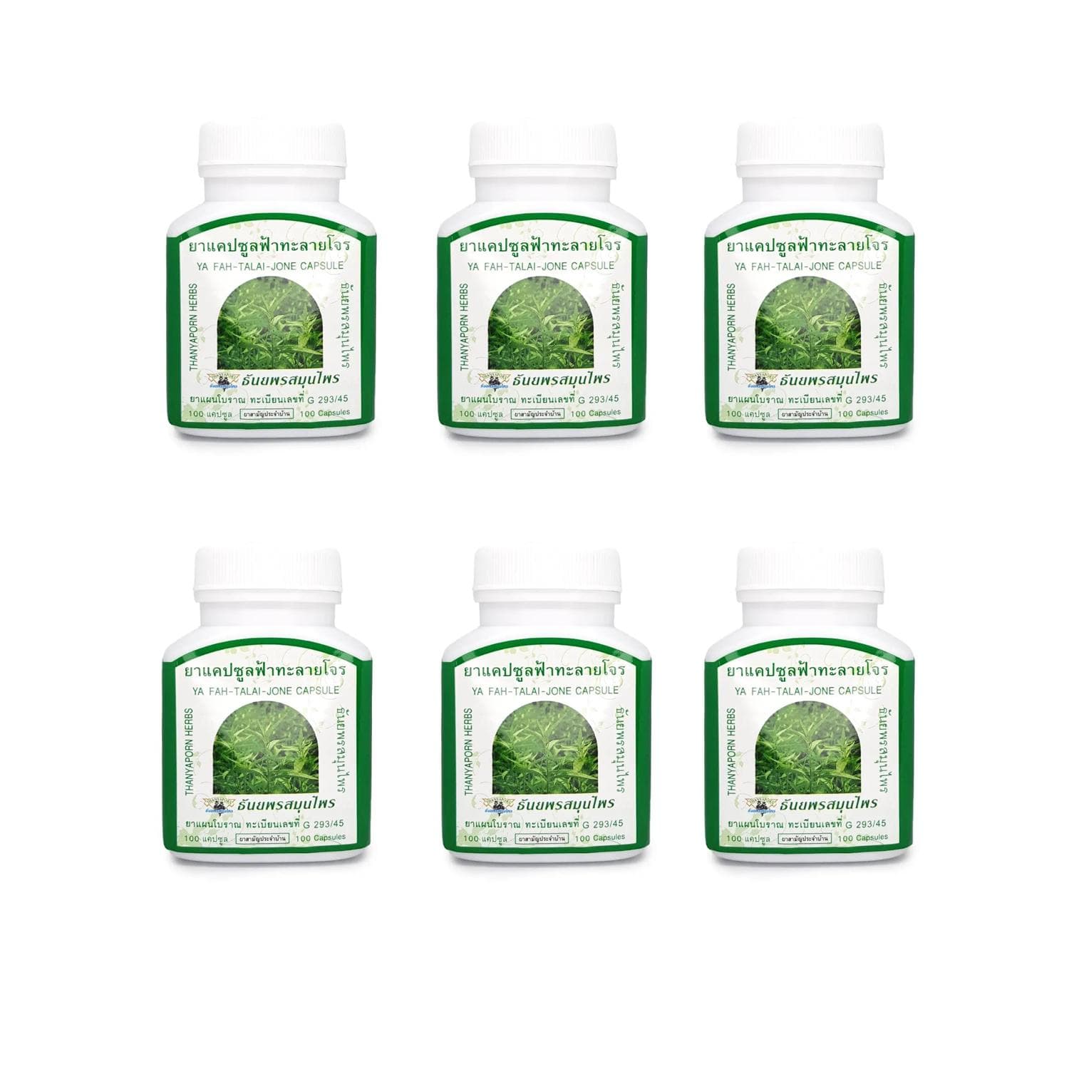 Thanyaporn Herbs Fa Talai Jone Thai natural capsules for colds, 100 capsules 1 pcs
