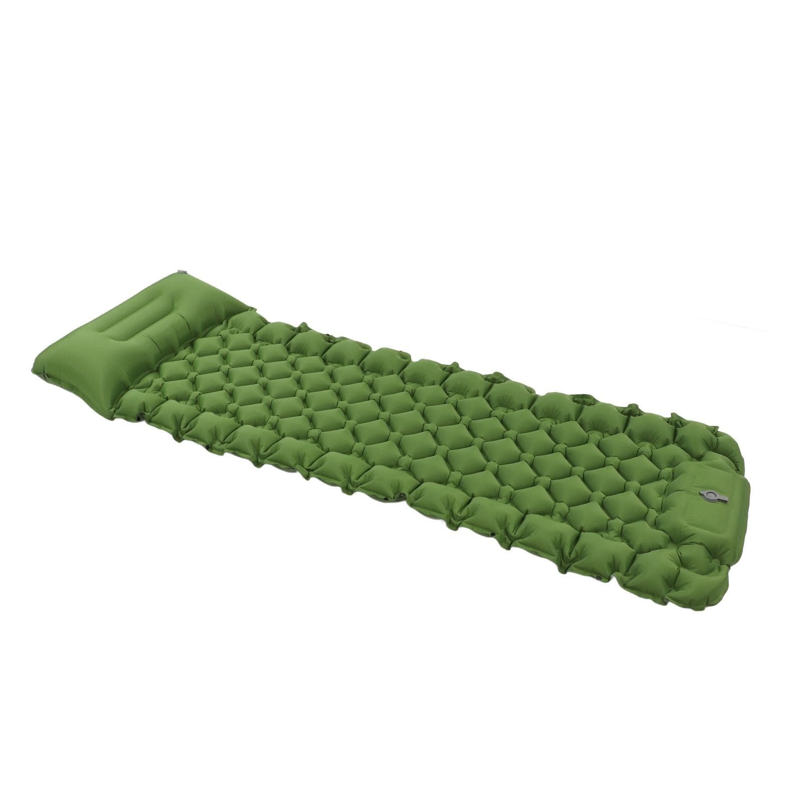Camping Sleeping Pad Built in Arc Pillow Foot Inflatable Lightweight Portable Sleeping Mat with olive green