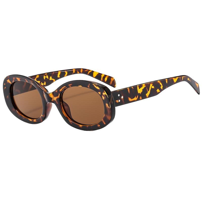 New Oval Frame Sunglasses Retro Small Frame Sun Glasses Versatile Fashion Y2K Holiday Street Shooting Glasses Female