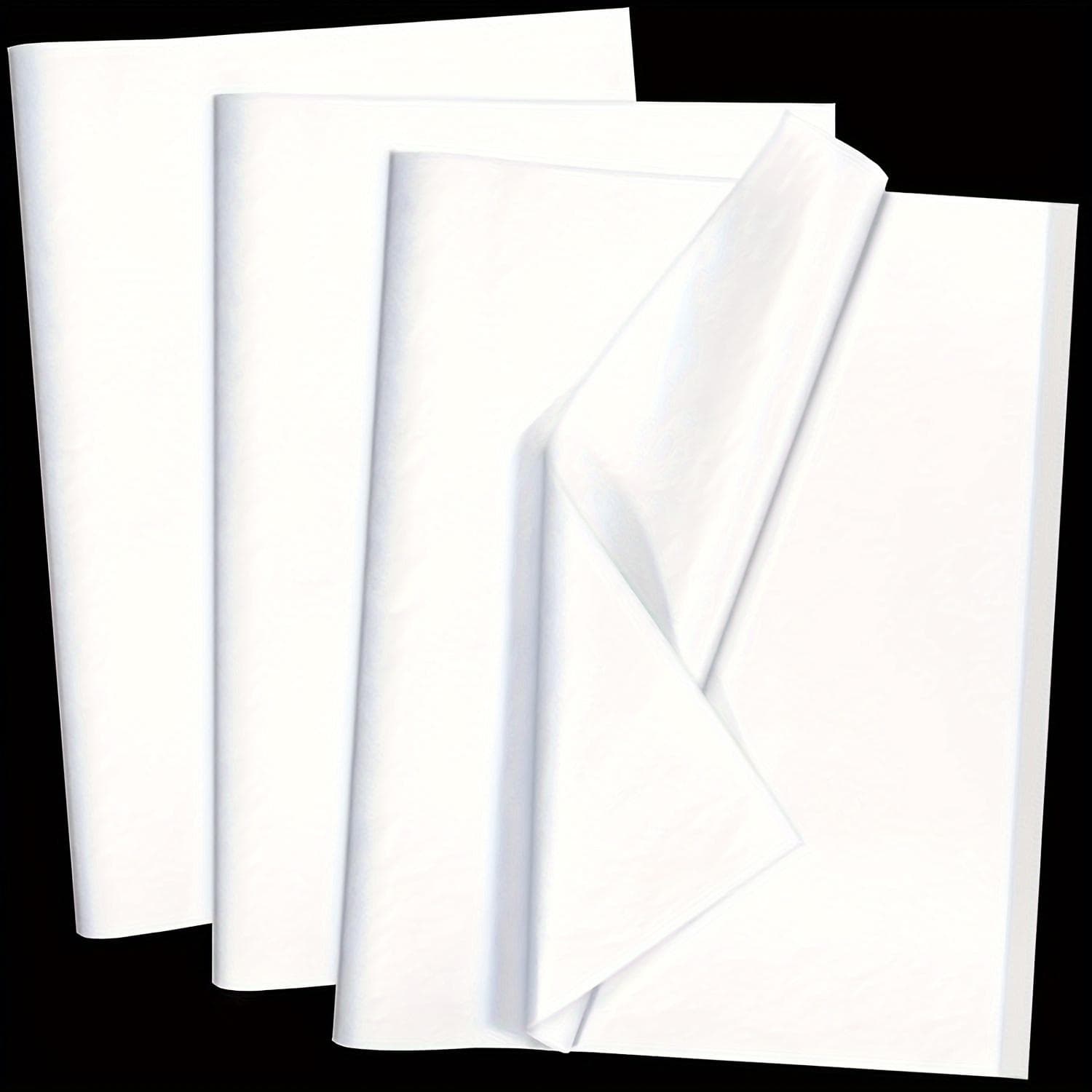 60 Sheets White Tissue Paper - Versatile Wrapping and Craft Paper Bulk Set for Gifts, Packaging, Floral Projects, Decorations 60 Sheets