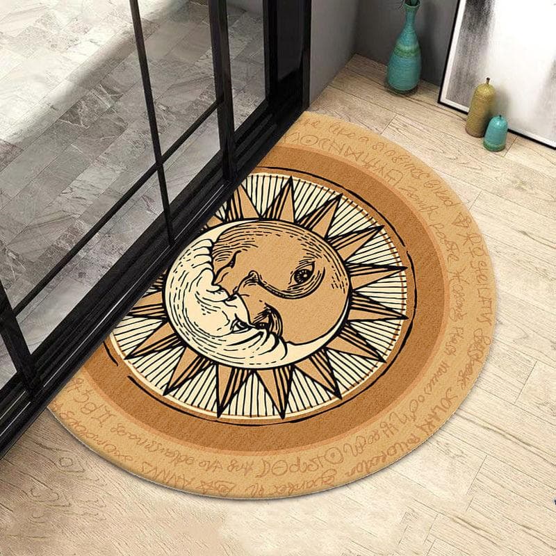 Semicircular Door Mat Round Rug Retro Carpet for Living Room Coil Entrance Doormat Bedroom Kitchen Foot Mats tapis Entrance Mat S 40x60cm