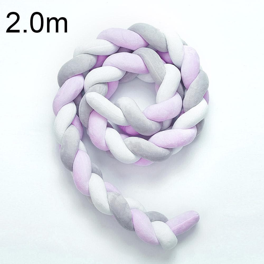 Baby Bed Bumper Crib Pad Protection Weaving Plush Baby Bedding Accessory Infant Room Decoration L200