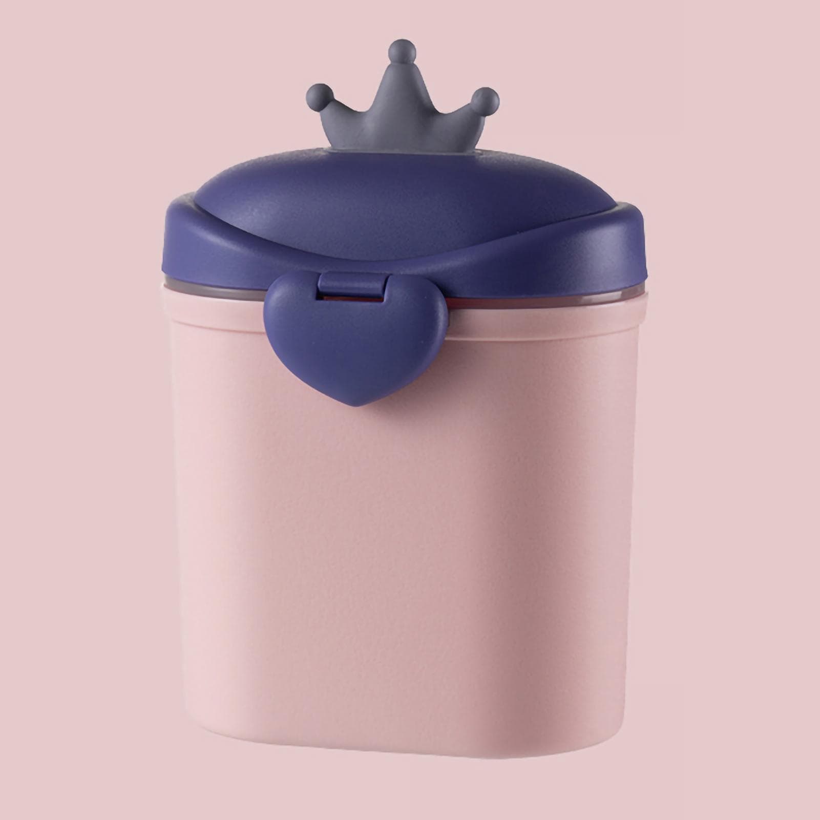 Baby Milk Powder Container Portable Cartoon Crown Double Layer Fruit Snack Storage Box Large purple