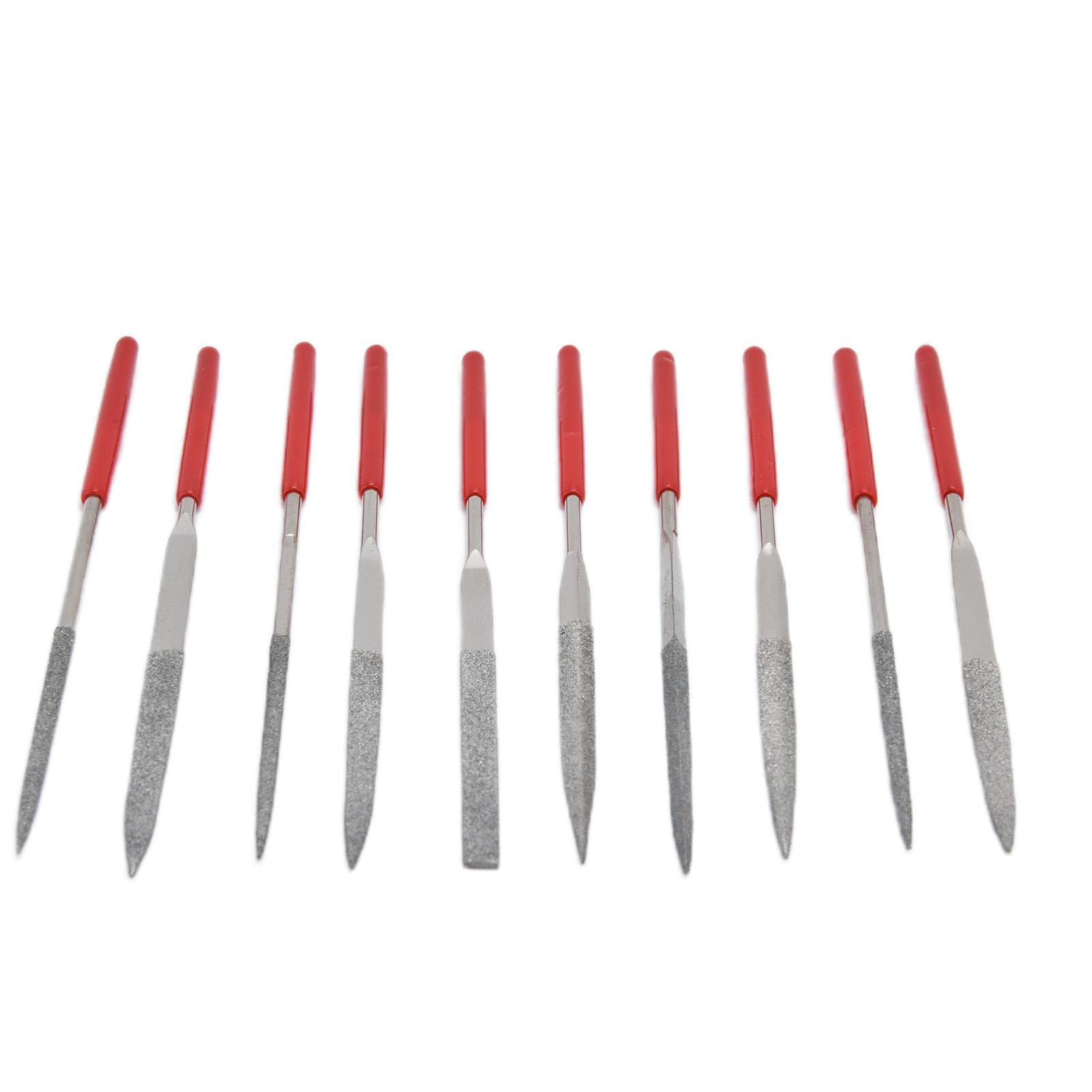 10Pcs Needle File Set Hardened Sturdy Durable Comfortable Handle Convenient Jewelry Files5x180mm