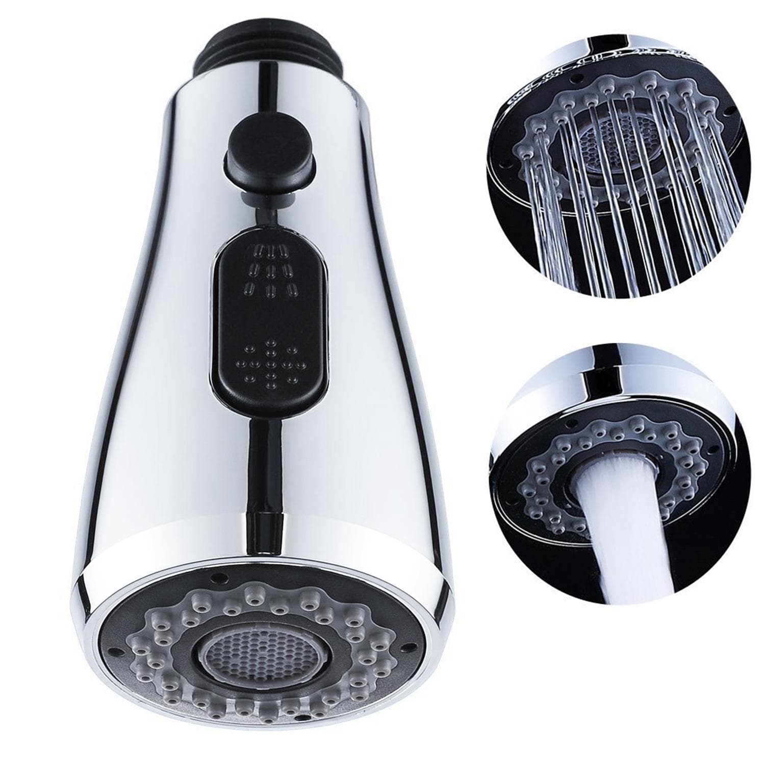 Faucet Spayer Head Sink 3 Functions Spray Head G1/2 Pull Out Spray Head Nozzle for Kitchen Polished Type 1