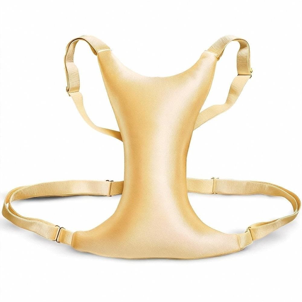 Breathable Chest Wrinkle Prevention Pillow Side Sleeping Ergonomic Breast Pillow  Female gold