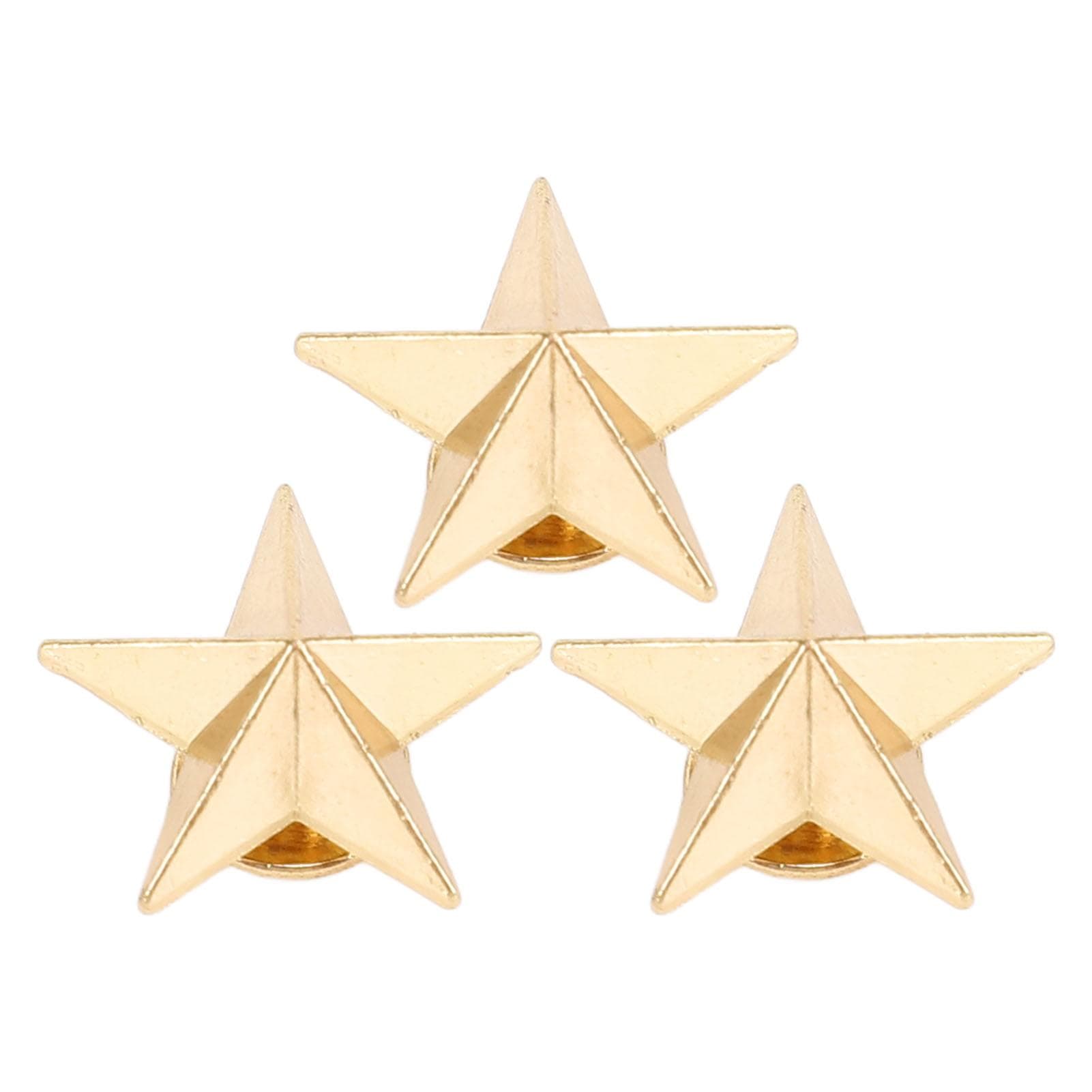 50 Set 5 Pointed Star Rivets Alloy 16mm Star Studs with 4mm Slot Screws for Leathercraft Clothing gold