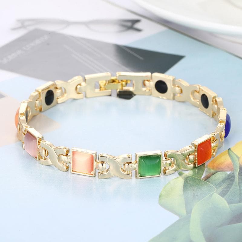 Colorful Magnetic Stone Bracelet for Women Men Health Care Magnetic Bracelet for Better Sleep Health Magnetic Jewelry Gifts multicolour