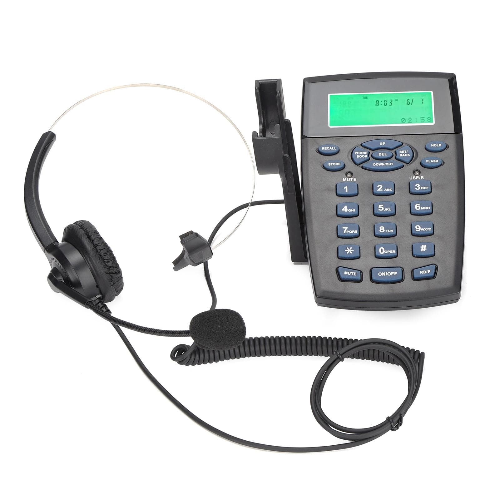 HT820 Call Center Wired Telephone Headset with Omnidirectional Microphone Headset for OfficeHome