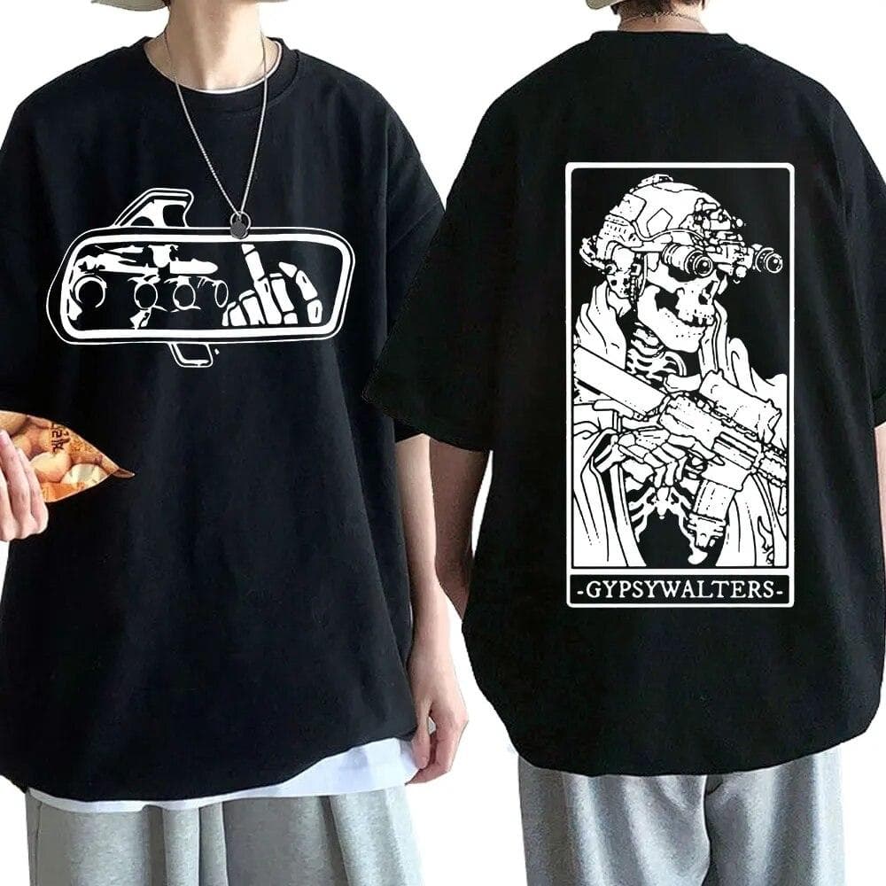 Forward Observations Group GYPSYWALTERS T Shirt Unisex's Vintage Skeleton Graphic Short Sleeve Oversized T Shirts Cotton Harajuku M