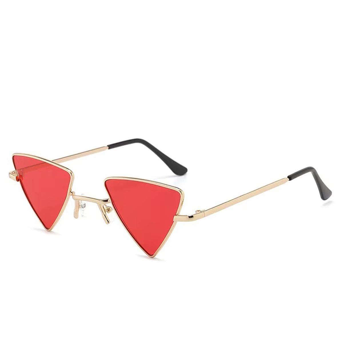 Men's Sunglasses Fashion Women's Glasses Universal Punk Triangle Sunglasses. red