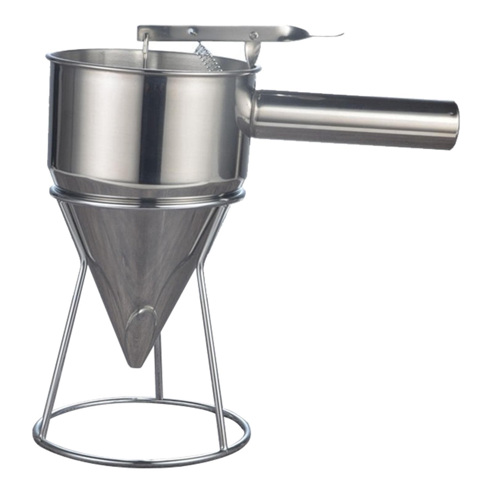 Stainless Steel Pancake Batter Dispenser Baking Cake Funnel Dispenser with Stable Rack for Takoyaki