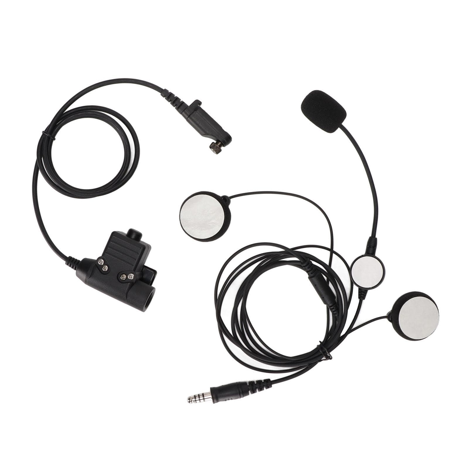 Motorcycle Helmet Earpiece +U94 PTT 7.1mm Noise Reduction Helmet Bilateral Headset with Clip for