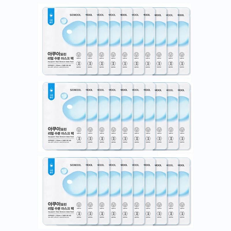 SIDMOOL Aquaporin Real Moisture Korean Mask Pack 23ml (3 Options) 30PCS