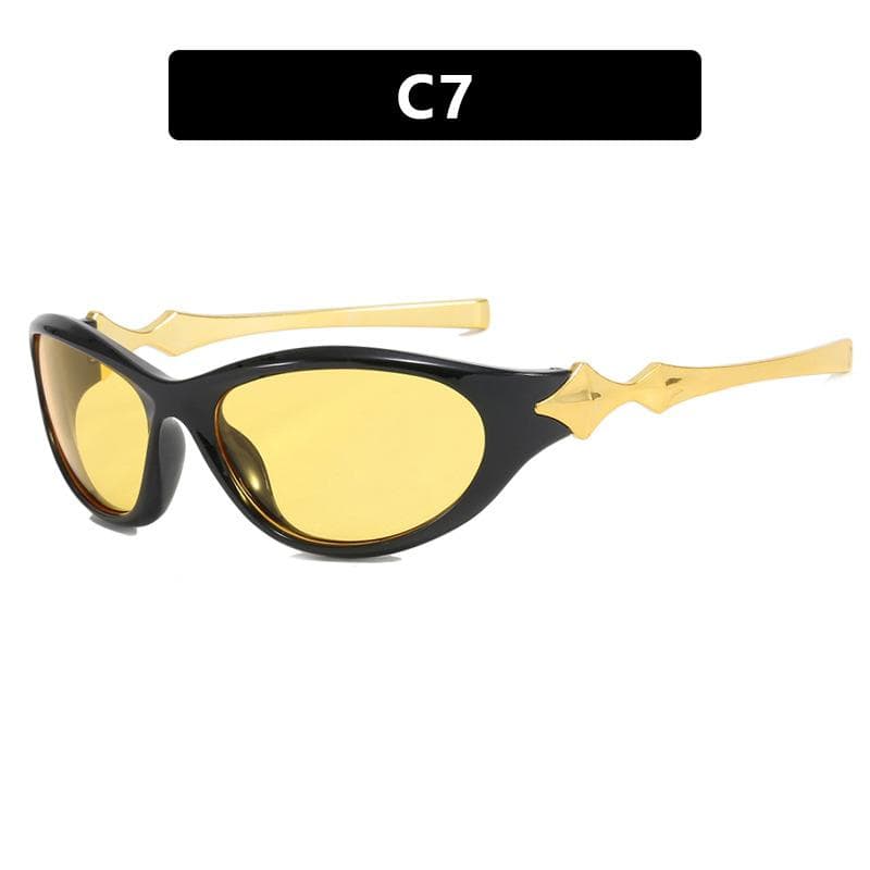 Vintage Y2K Oval Sunglasses Women Retro UV400 Protection Luxury Designer Shades Fashion Female Sun Glasses 1PC