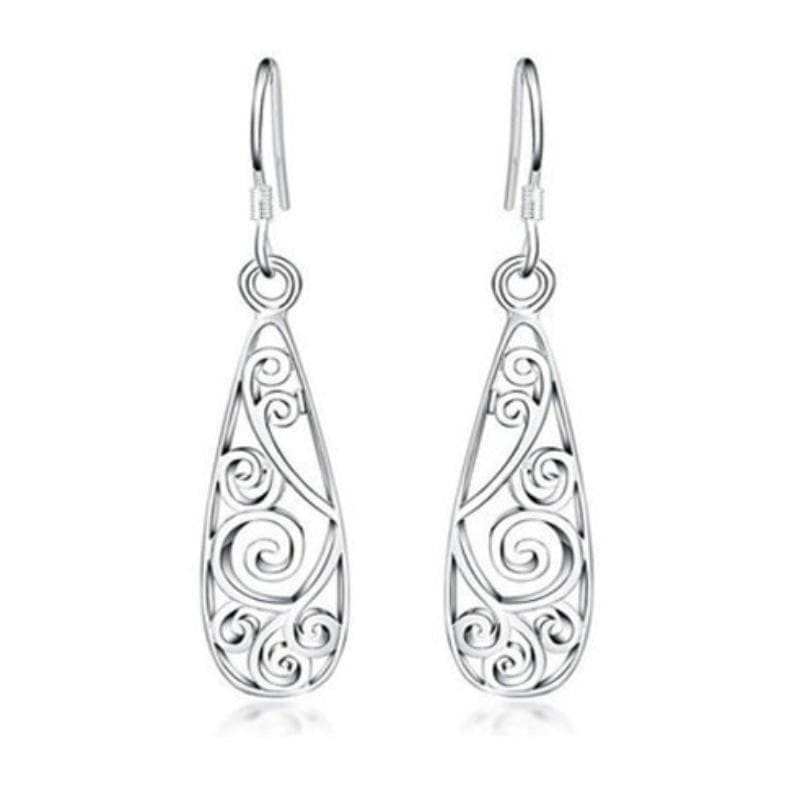 Silver-plated earrings S925 silver earrings fashion palace retro round earrings earrings fine jewelry