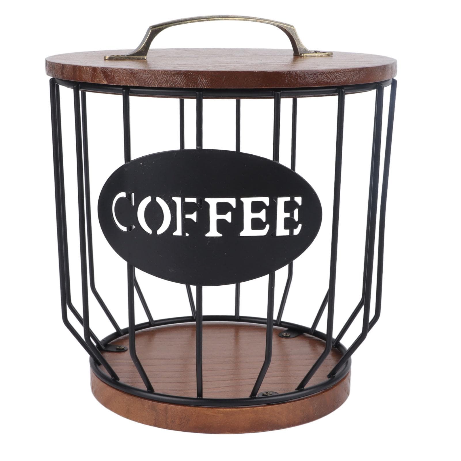 Rustic Coffee Filter Holder with Lid Coffee Filter Storage Container Coffee Pod Holder for Counter 0291 C Black