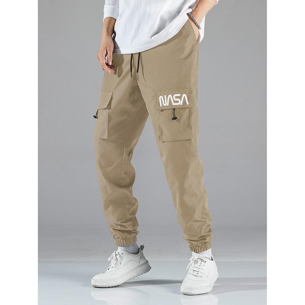 New Spring and Autumn Outdoor Workwear Casual Pants for Men's Straight-leg Tying Feet Wear-resistant Sports Pants 3XL