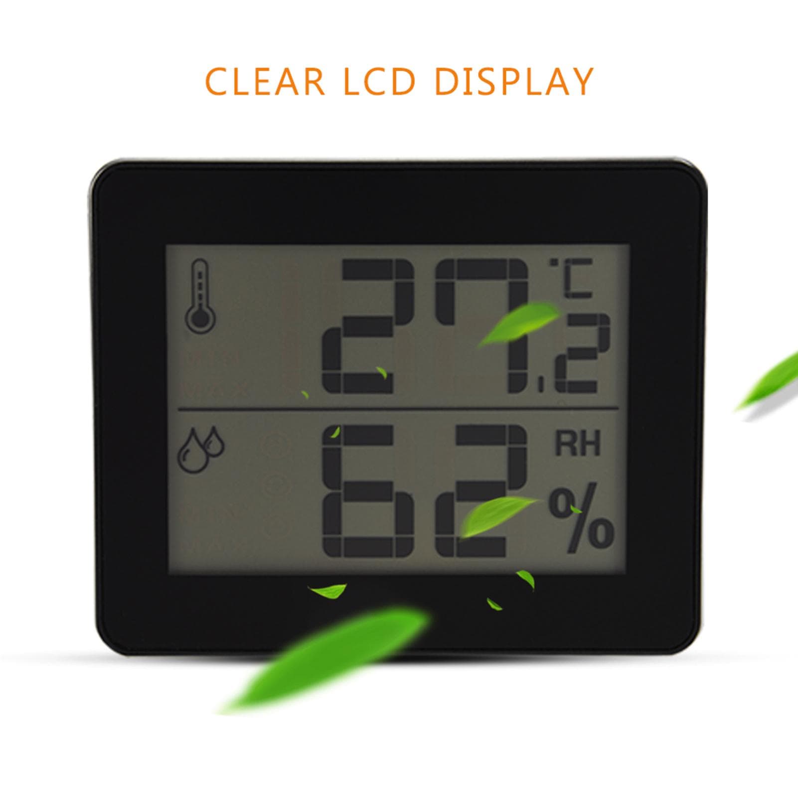 Indoor Room Digital Temperture Thermometer Humidity Humidometer Hygrothermograph (Black) black