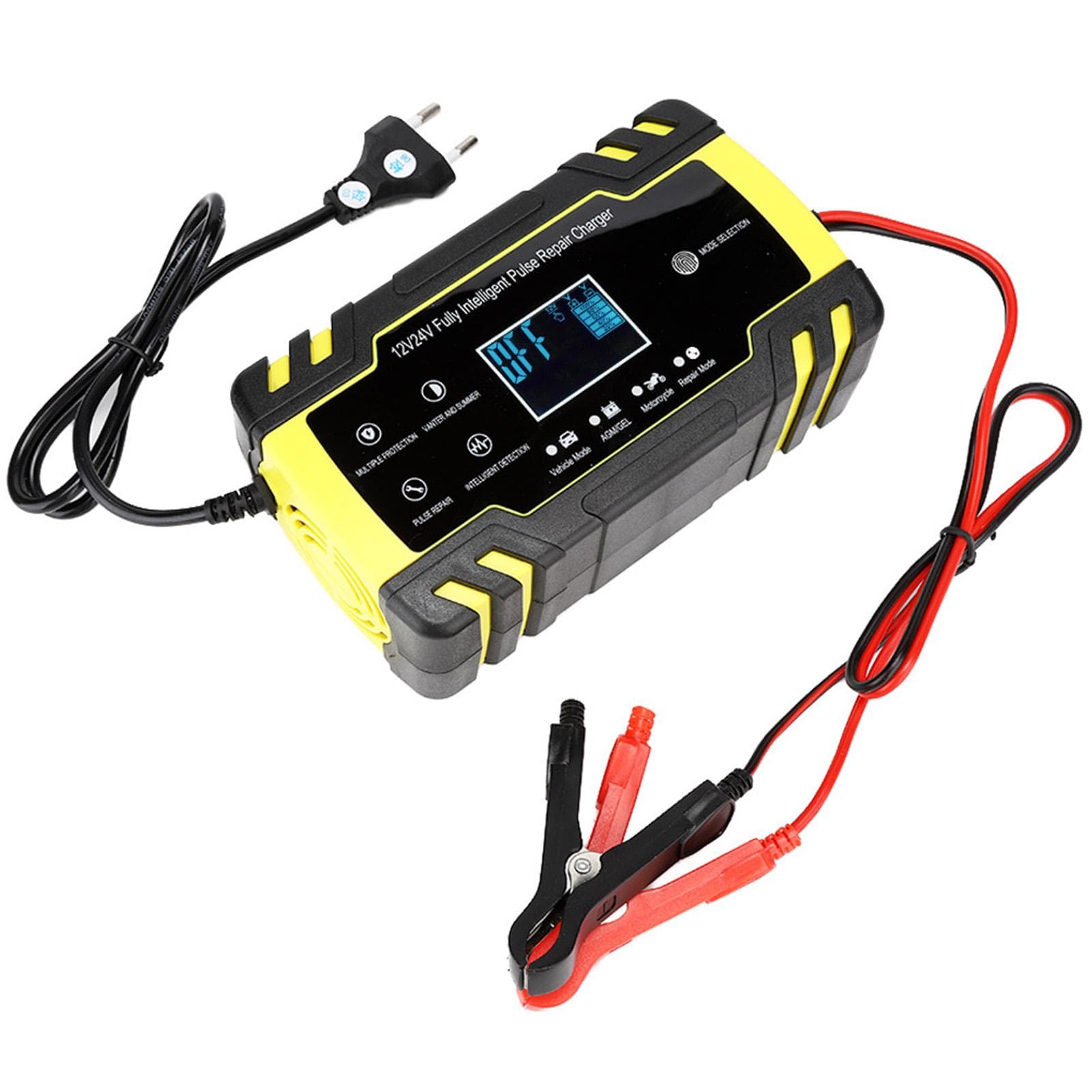 Battery Charger with Cooling Fan Automatic Identification LCD Digital Display EU Plug
