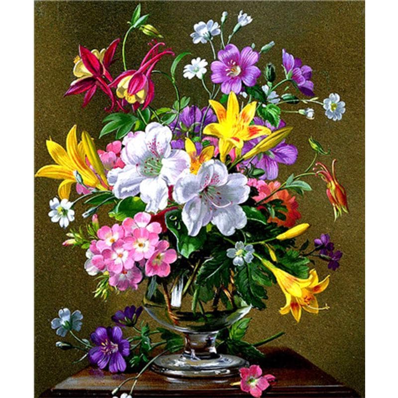 DIY 5D Full Diamond Painting Cross Stitch Table and flowers Diamond Embroidery Needlework 20X30CM