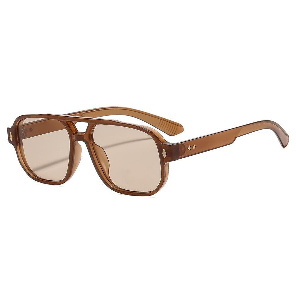 Retro Double Beam Square Women Sunglasses Luxury Brand Leopard Design UV400 Protection Trendy Unisex as  picture