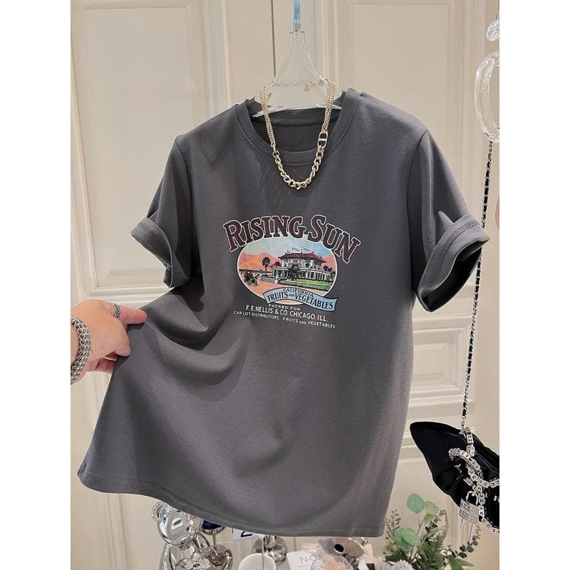Large Version of Pure Cotton Short-sleeved T-shirt for Women In Summer New Large-size Women's Belly Cover Top Hidden Flesh Loose XXXL