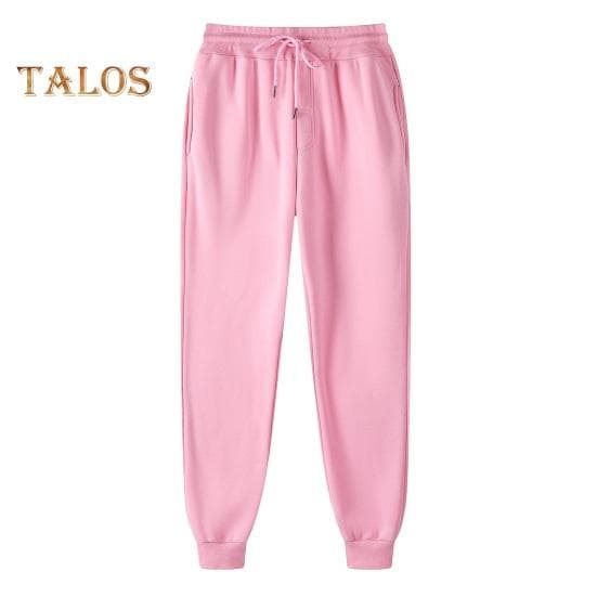 Women Sport Pants Drawstring Elastic Waist Loose Jogging Ankle-banded with Pockets Solid Color Jogging Running Sweatpants Casual Trousers M pink