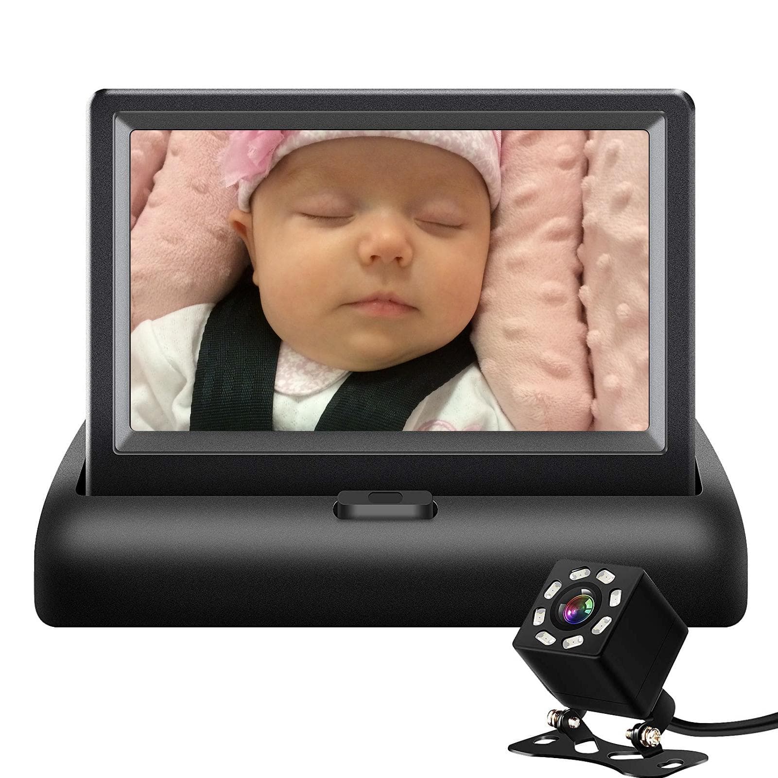 Car Baby Camera 4.3 Car Monitor with Infrared Night Vision Plug and Play View Infant in Rear black