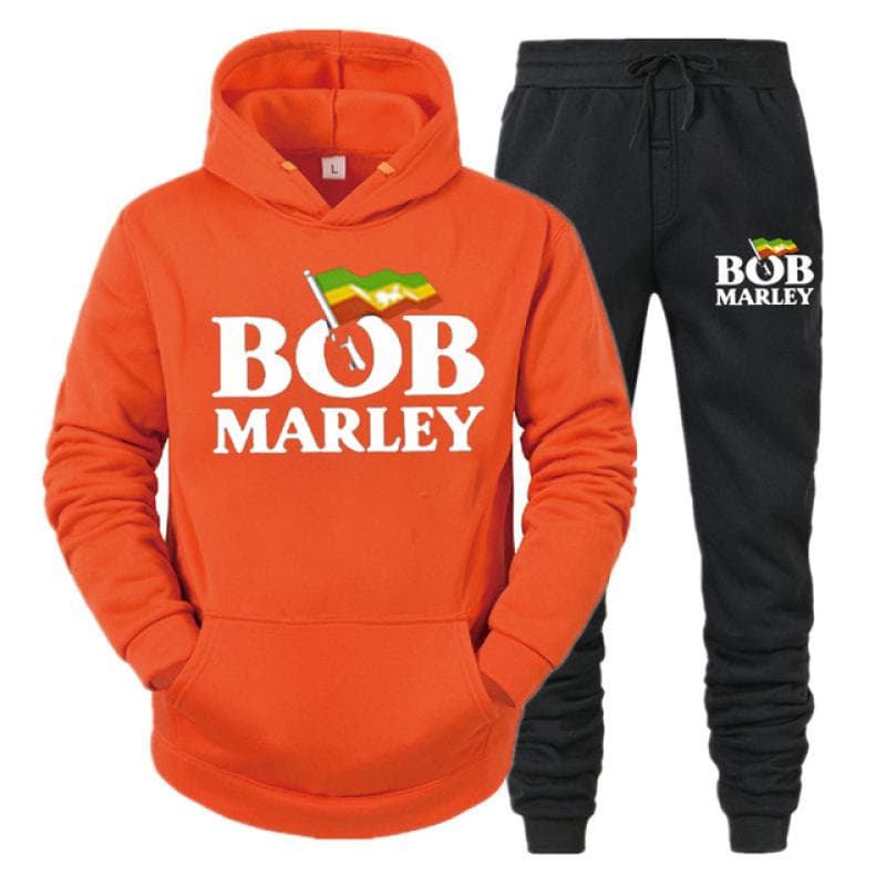 Bob Marley Printed Fashion Men Women Tracksuit Casual Hoodie And Pants 2pcs Sets Oversized Pullover Trend Sweatsuit Men Clothing M
