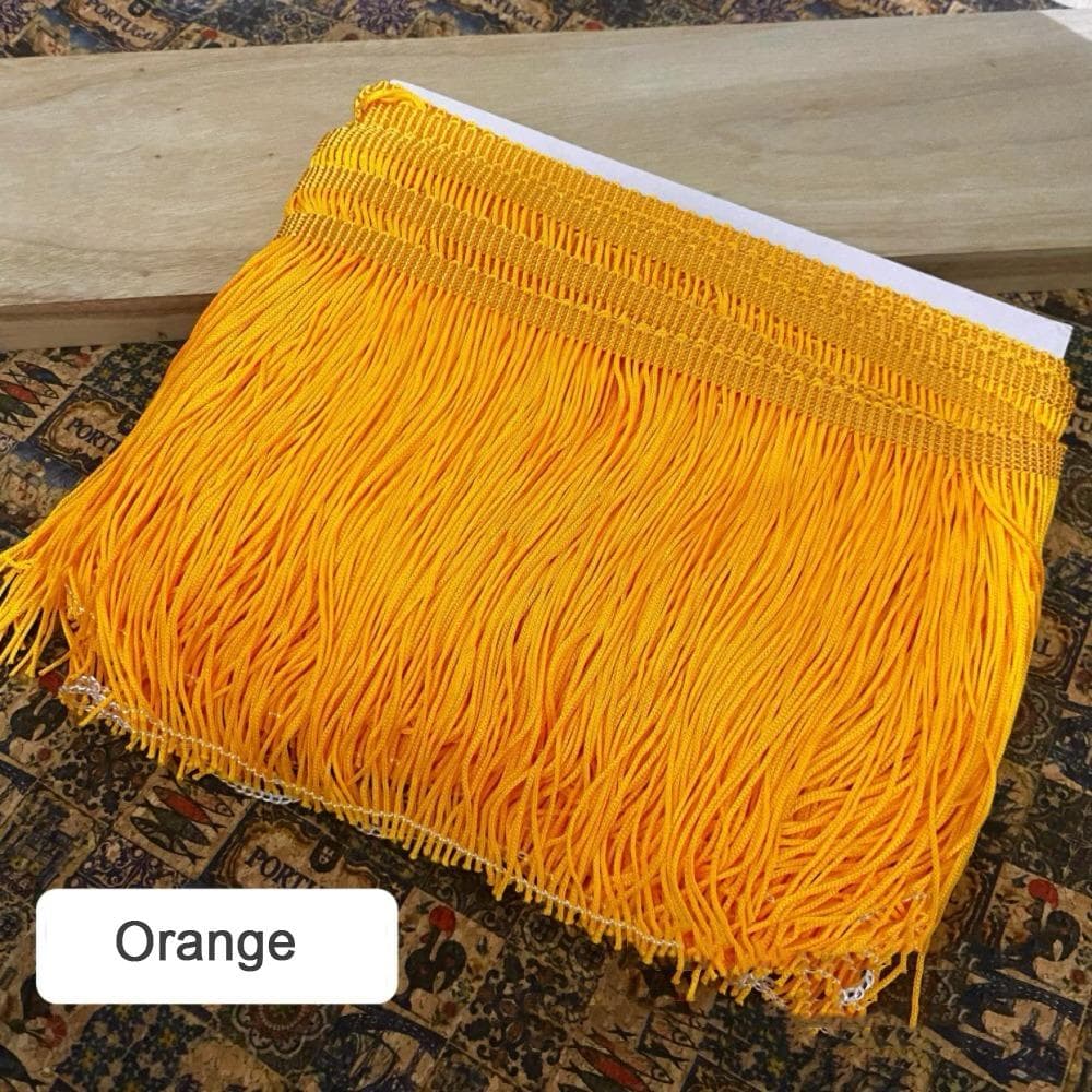10 Yards 6 Inches Fringe Trim Polyester Tassel Trim Chain Tassel Ribbon Latin Dress orange