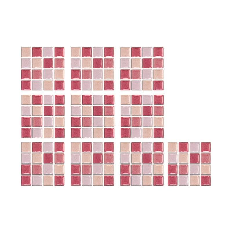 30/10 Pcs Kitchen Bathroom Gel Tile Stickers Self Adhesive Mosaic Stickers Creative Glass Brick Wallpaper 30pc/set pink