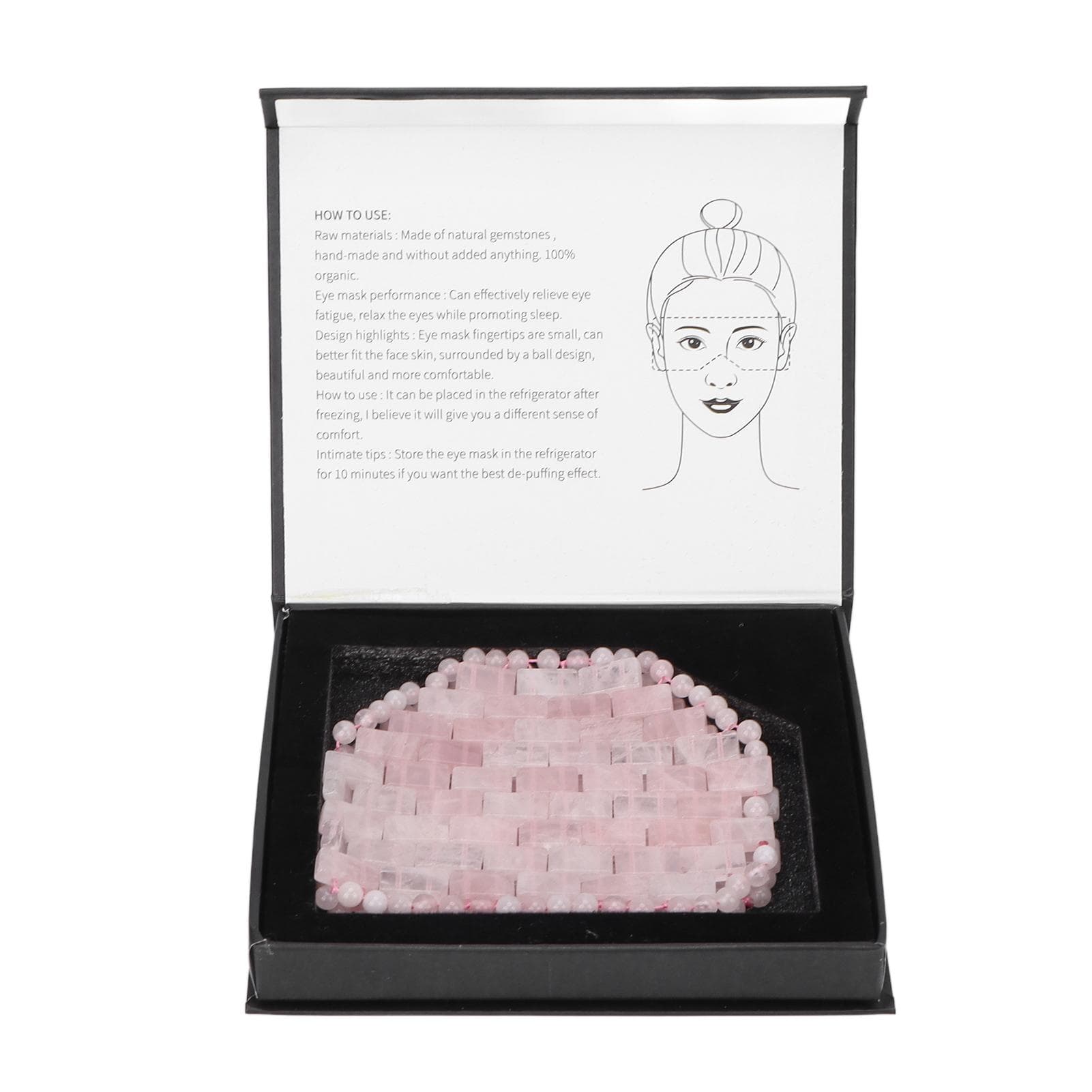 Jadestone Eye Pad Eliminate Wrinkles Promote Sleeping Relive Fatigue Natural Stone Eyes PadTigerite Rose quartz pink
