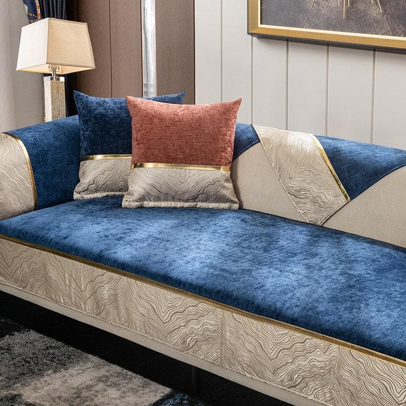 Luxury Fashion Sofa Cover Protector Non-slip Wide Gold Side Couch Slipcover Four Season Universal Sofa Covers for Living Room 70x70cm 1pcs