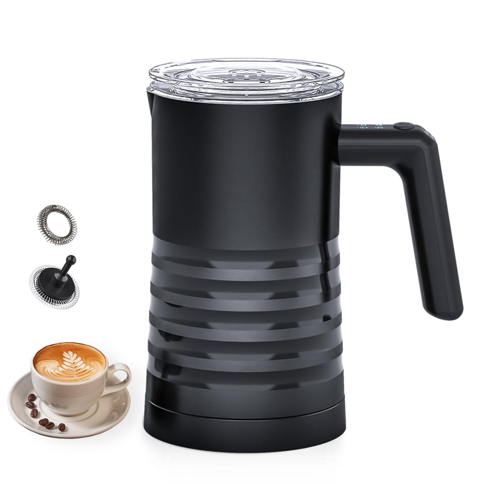 Electric Milk Frother and Steamer 4 in 1 Automatic Milk Warmer 400W Non-Stick Interior 580ml AU Plug black