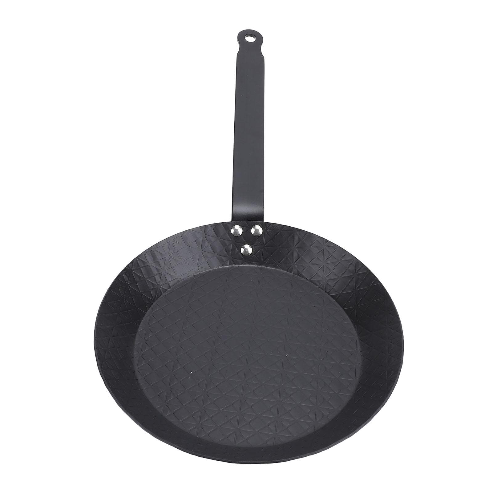 Carbon Steel Skillet Nonstick Frying Pan Smokeless Comfortable Grip Indoor Outdoor Cooking for 20cm/7.9in