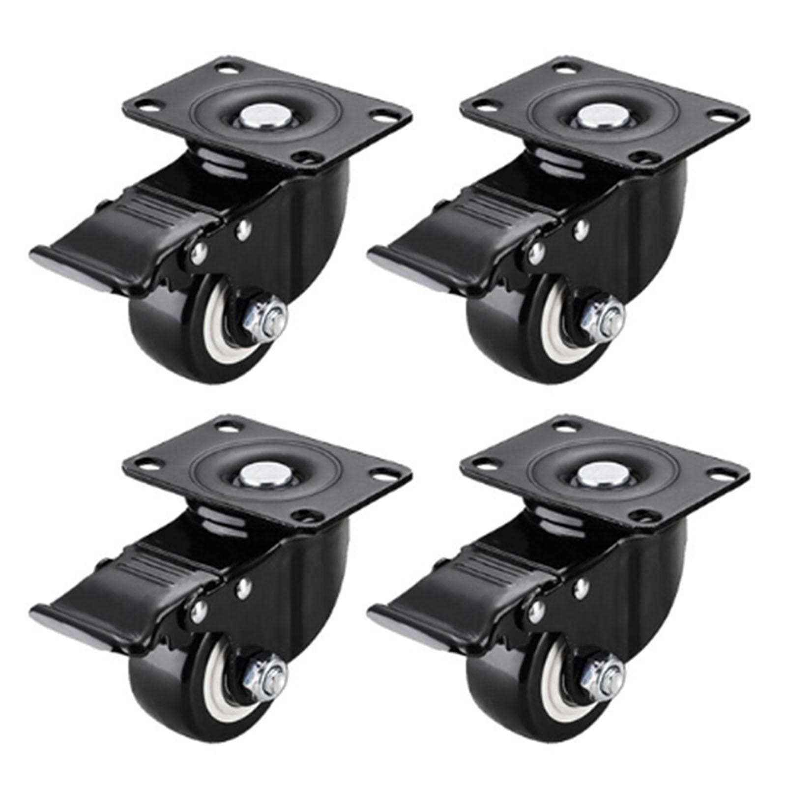 4 Pcs Flat Plate Casters Wheels 2 Inch Strong Load Capacity Double Bearings Quiet Casters Wheels