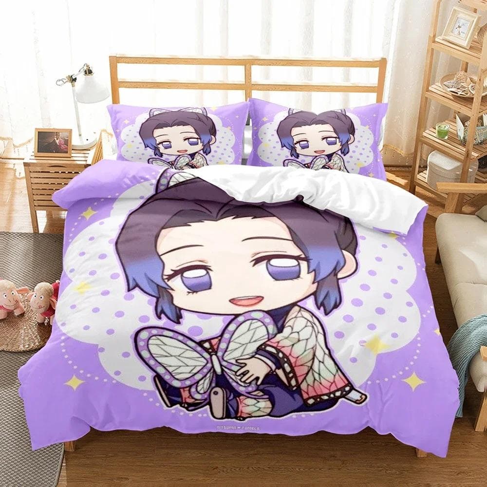 Demon Slayer Bedding Set 3D Japanese Anime Kids Gift Duvet Cover Comforter Bed Linen Home Textiles Queen King Single Size 70x133cm 2pcs