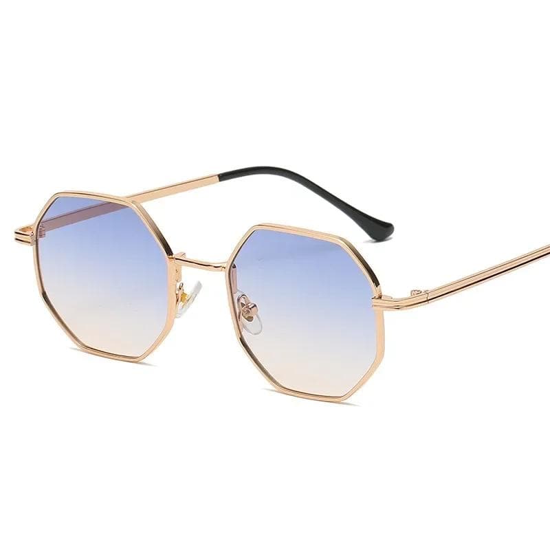 Oval Unisex Sunglasses Minimalist Vintage Retro Sun Eyewear Protective Glasses Classic Metal Frame