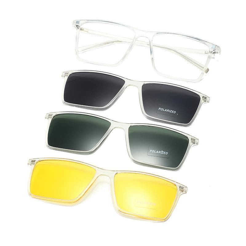 3-in-1 Magnetic Suction Sunglasses for Men Driving Night Vision Versatile Glasses Set