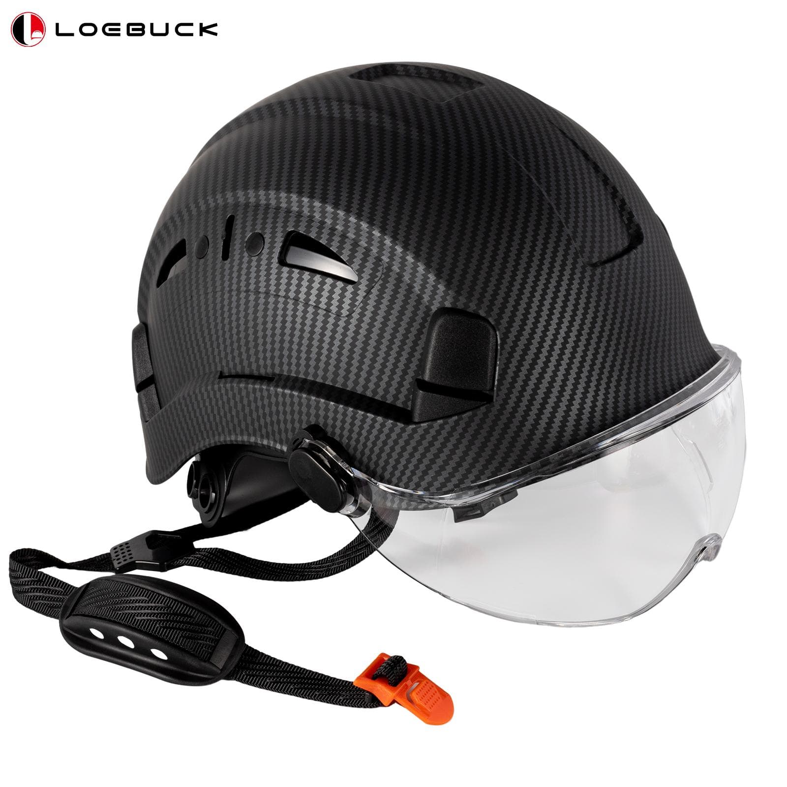 LOEBUCK Carbon Fiber Pattern Safety helmet Hard Hats, Construction Approved Hard Hat,ANSI Z89.1 Adjustble Vented Safety Helmet For Men Women, matte black