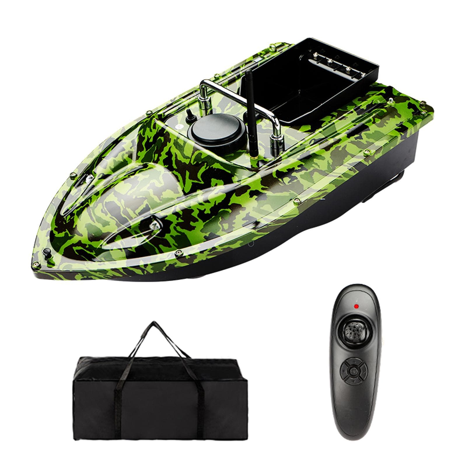 Remote Control Bait Boat for Fishing GPS Boat 500 Meters Range Double Motor with Night Light 2pcs no GPS-1PCS 12000MAH green