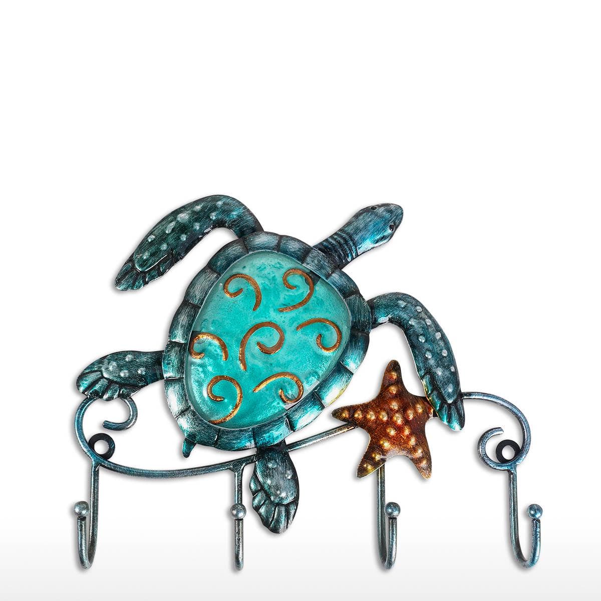 Tooarts Turtle Wall Hook Iron Hanging Decor Living Room Bathroom Decorative Gift dark green
